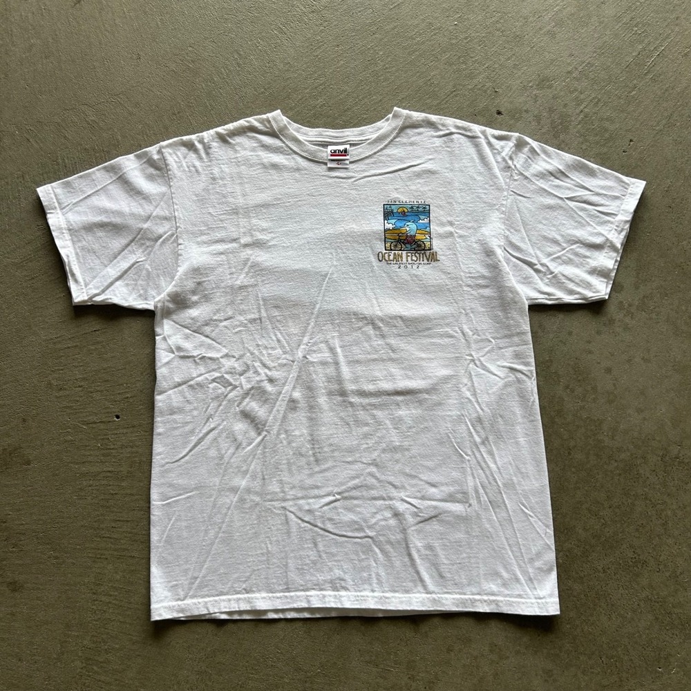 San Clemente 2012 Ocean Festival Shirt Size Large White Surf Show Art